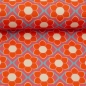 Preview: Canvas - Retro - Blumen - gross - orange